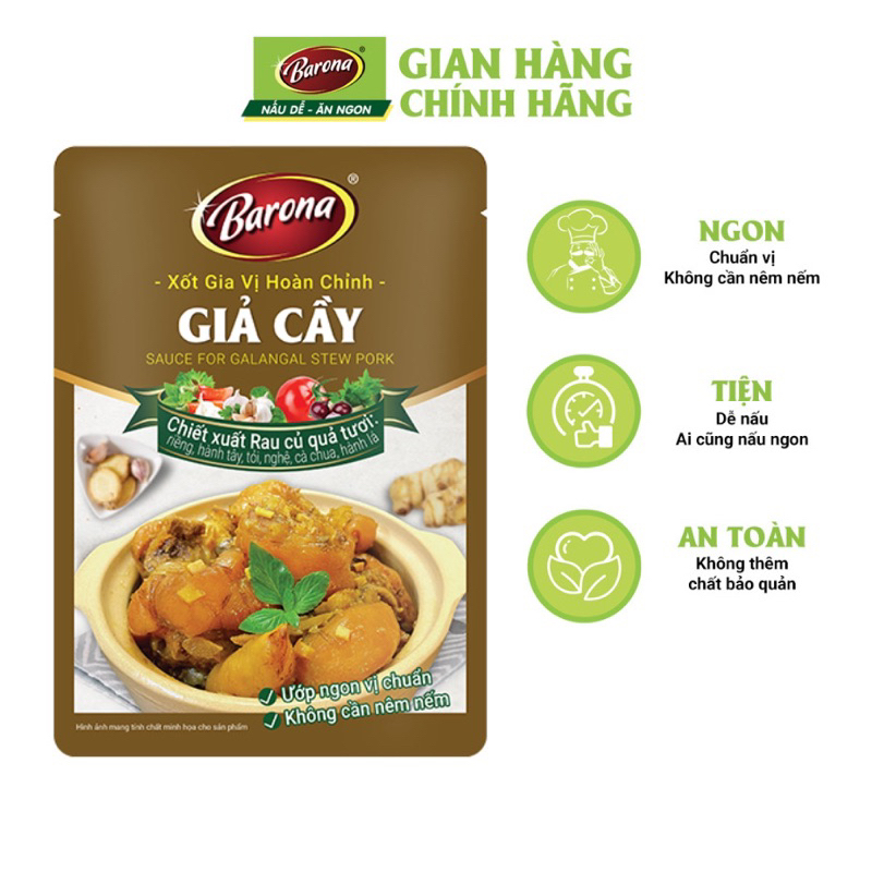 Xốt Giả Cầy Gia Vị Hoàn Chỉnh BARONA - Giả Cầy 80g