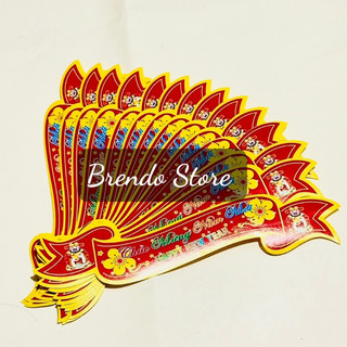 DECAL Chữ Chúc Mừng Năm Mới gắn giỏ quà có keo cỡ nhỏ - Brendo Store