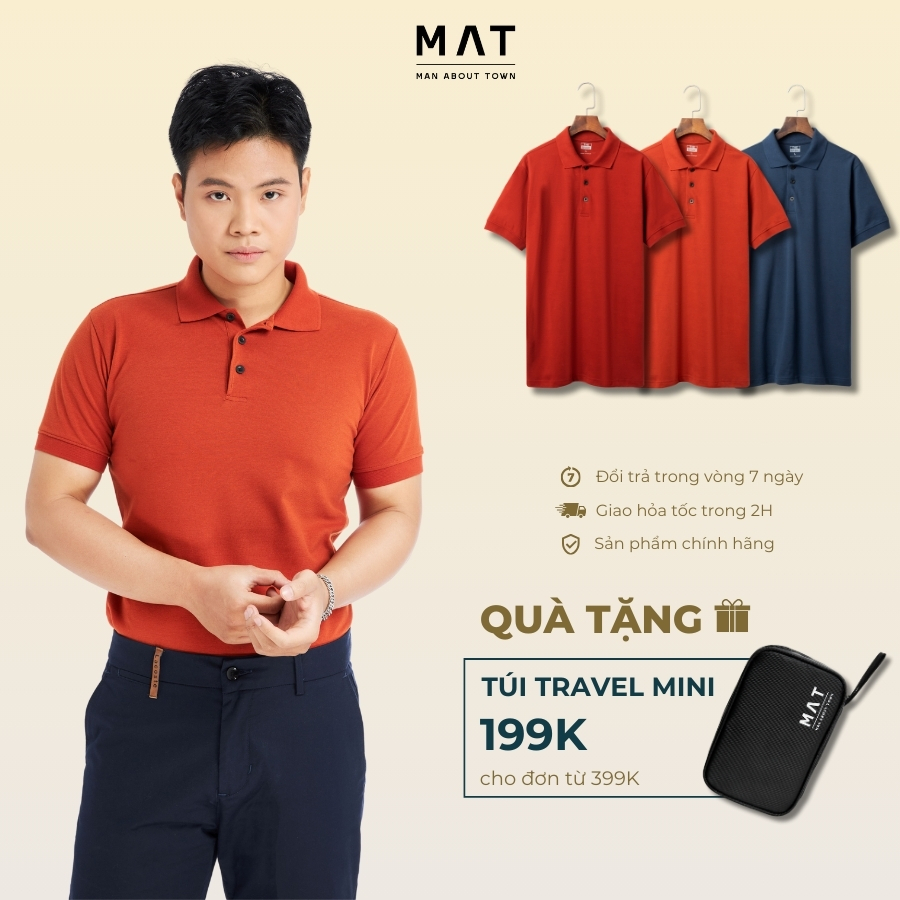 Áo Thun Nam MAT Polo chất liệu co giãn, bền màu lâu phai, trẻ trung tông màu cơ bản