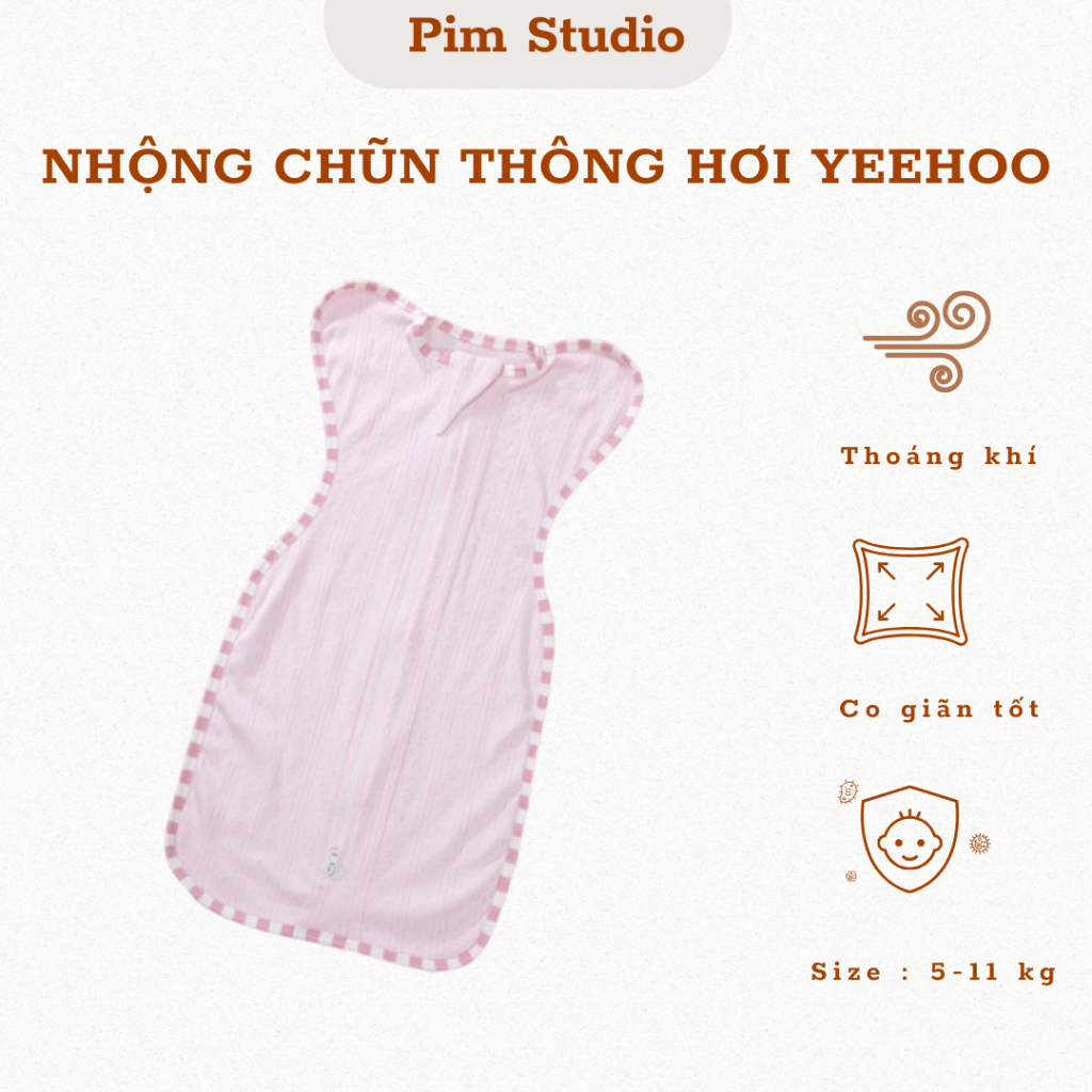 Nhộng Chũn Thông Hơi YeeHoo Cho Bé Sơ Sinh Từ 0 - 9 Tháng Mỏng Nhẹ Mềm Mát