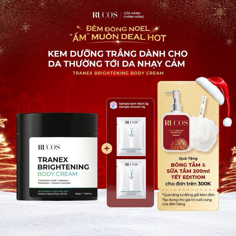 Kem dưỡng trắng da toàn thân Tranex Brightening Body Cream - Rucos