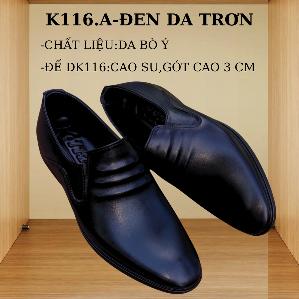 Giày lười da nam mã K116,giày da nam công sở cao cấp,hàng việt nam thượng hạng,chất da bò nhập khẩu màu đen,nâu,navy