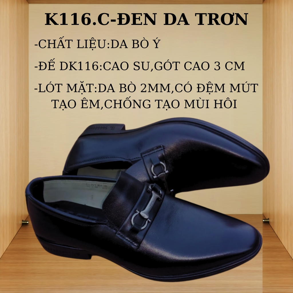 Giày lười da nam mã K116,giày da nam công sở cao cấp,hàng việt nam thượng hạng,chất da bò nhập khẩu màu đen,nâu,navy