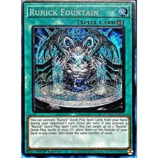 [ Dưa Hấu Yugioh ] Lá bài thẻ Runick Fountain - Prismatic Secret Rare - Tặng bọc bài nhựa bảo quản
