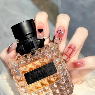 Móng tay giả tết đính đá đỏ 24 móng kèm keo