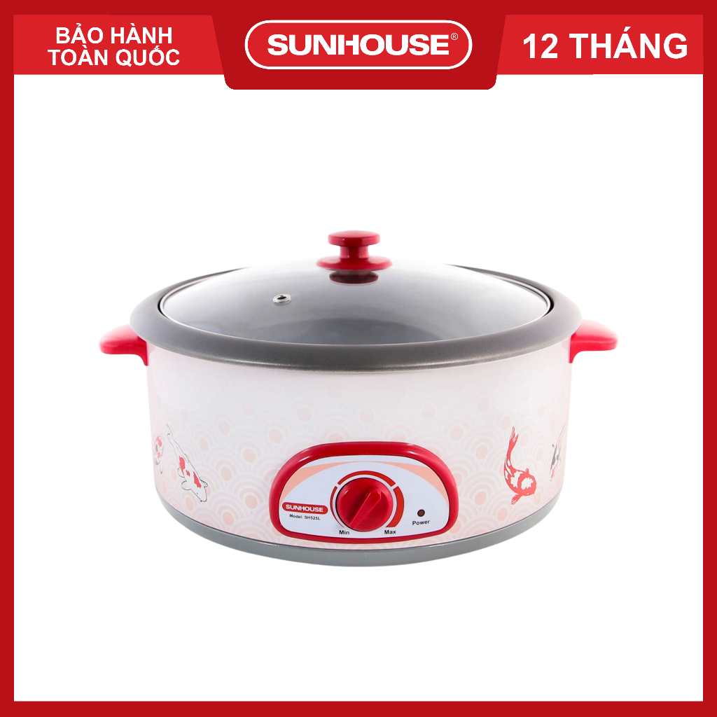 Lẩu điện 4L SUNHOUSE SH525L - Bảo hành chính hãng 12 tháng