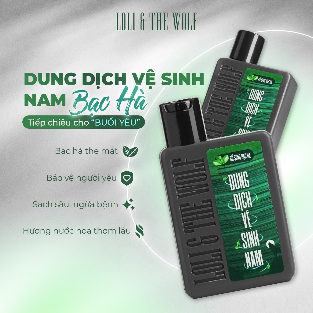 Dung Dịch Vệ Sinh Nam Giới Loli & The Wolf Hương Bạc Hà The Mát Làm Sạch Tốt Chai 80ml & 150ml