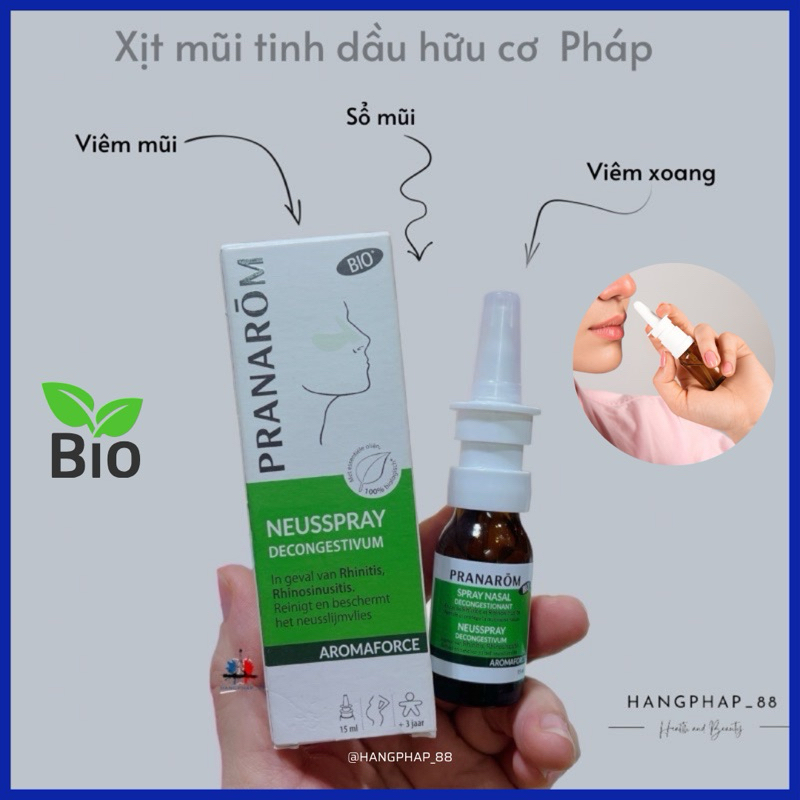 Tinh dầu Pranarom spray hữu cơ 15ml