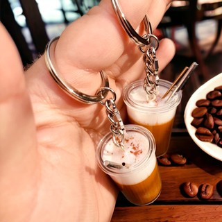 Móc khóa handmade ly cafe Muối keychains quà tặng Lilande