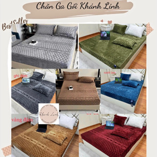 Bộ Ga Gối Nỉ Nhung COCO in Nổi Hoạ Tiết Mẫu Mới 2023 Chất Liệu Dày Dặn Mềm Mịn Ấm Áp Cao Cấp Giữ Nhiệt Tốt