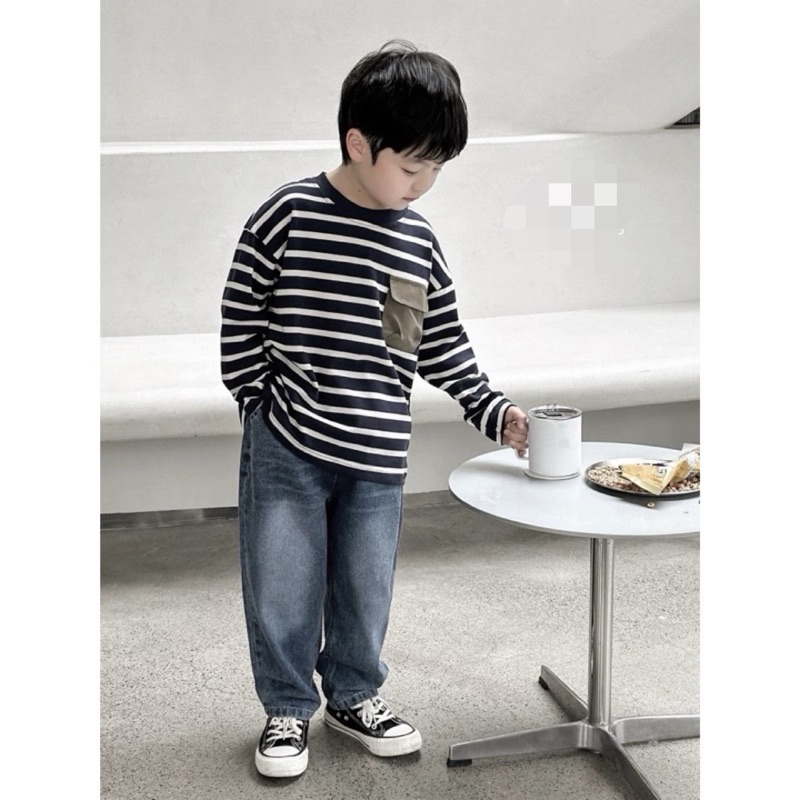 Quần jean dài trơn dáng baggy cho bé trai ,bé gái vải jean mềm đẹp