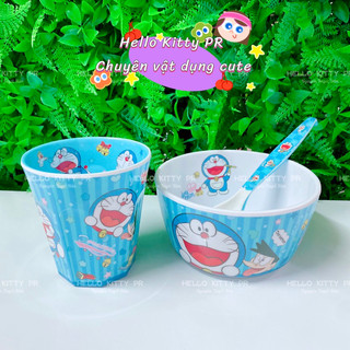 🌸𝐓𝐀̣̆𝐍𝐆 𝐐𝐔𝐀̀🌸 COMBO Ly Muỗng Chén lớn Hello Kitty - Doraemon