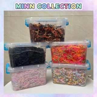 Hộp 4000 sợi thun cột tóc cho bé tặng hộp đựng, chun cột tóc cho bé đủ màu sắc thun siêu dai chống gãy rụng tóc