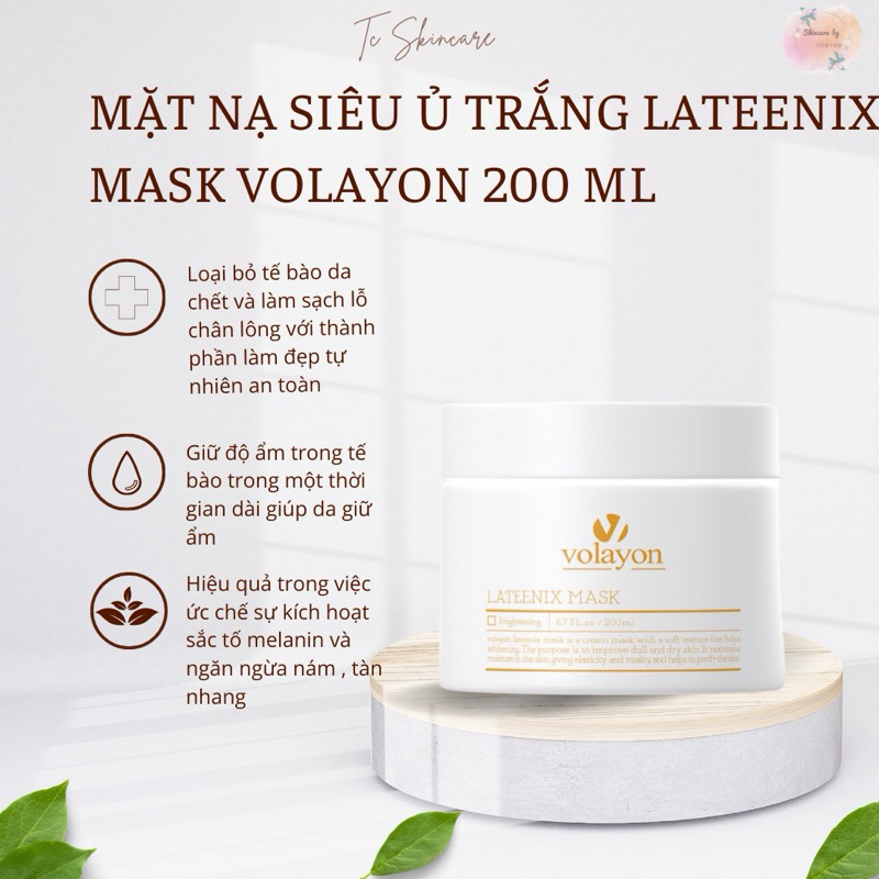 Ủ trắng Volayon Lateenix Mask kem ủ trắng