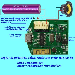 MẠCH BLUTOOTH CÔNG SUẤT 5W CHIP MIX2018A