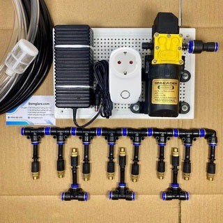 Bộ phun sương tự động tươi cây 15 bé đồng điều khiển bằng wifi kết nối với điện thoại,hẹn giờ thông minh bơm theo ý muốn