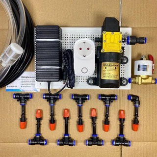 Trọn bộ tưới phun sương vườn lan vườn cây cảnh tự động hẹn giờ bằng timer hoặc wifi 10,15,20 béc 1 hướng bằng nhựa