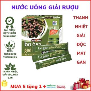 Nước uống giải rượu, bổ gan . hộp 20 gói chính hãng, giúp giải rượu nhanh chóng, giảm mệt mỏi