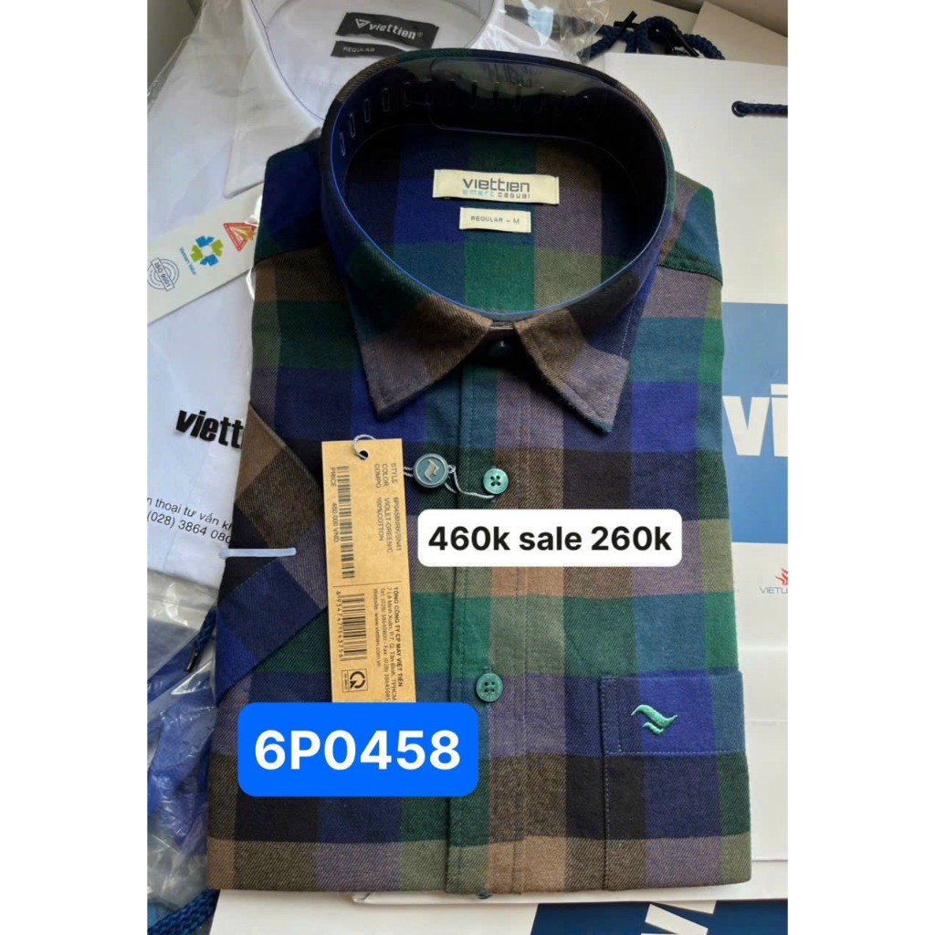 Áo sơ mi mi việt tiến giảm 55% giá sale 460k Sale 260k