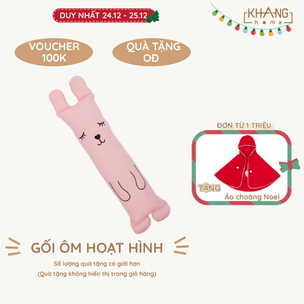 Gối Ôm Trẻ Em Hoạt Hình Khang Home - 100% Cotton, Thoáng Mát, Êm Ái