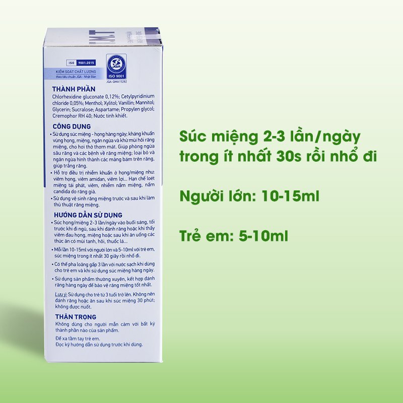 Nước súc miệng họng DKPHARMA T.M.T chai 250ml - Giúp vệ sinh răng miệng