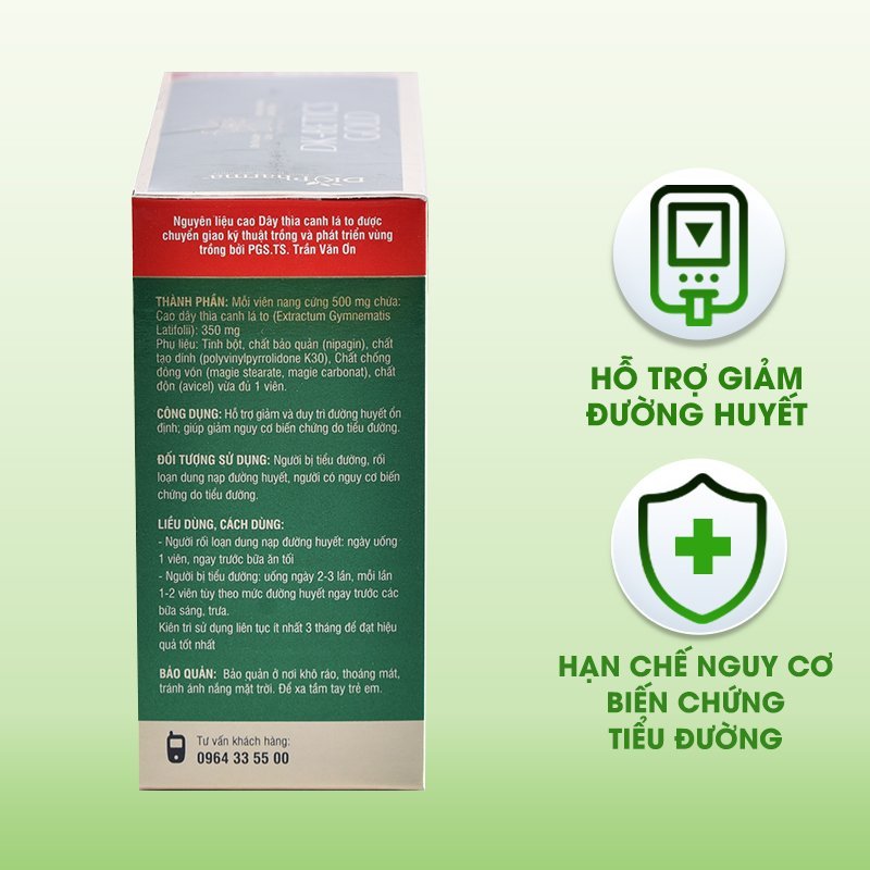 COMBO 2 HỘP- Viên tiểu đường dây thìa canh lá to DK Betics GOLD - DK PHARMA - 1 hộp 120 viên