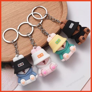 Móc khóa gấu đội nón cool ngầu siêu dễ thương nhiều màu