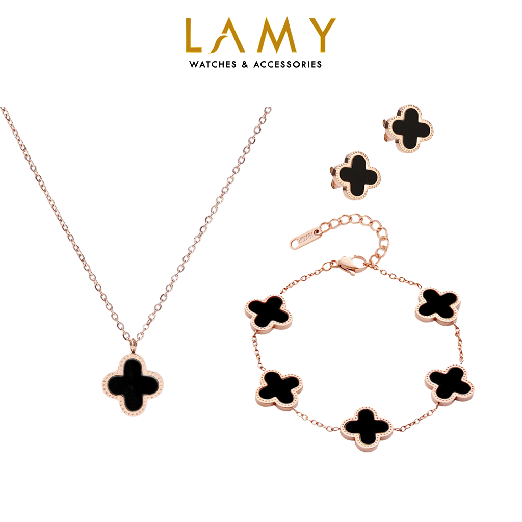 Bộ trang sức LAMY Dual Lucky Leaves Rose Gold-Black 6026-2026-3023