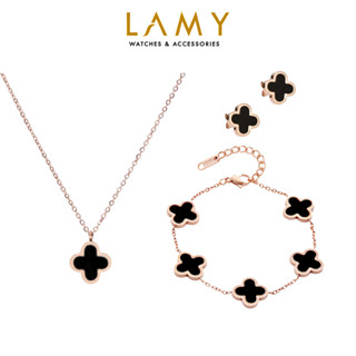 Bộ trang sức LAMY Dual Lucky Leaves Rose Gold-Black 6026-2026-3023