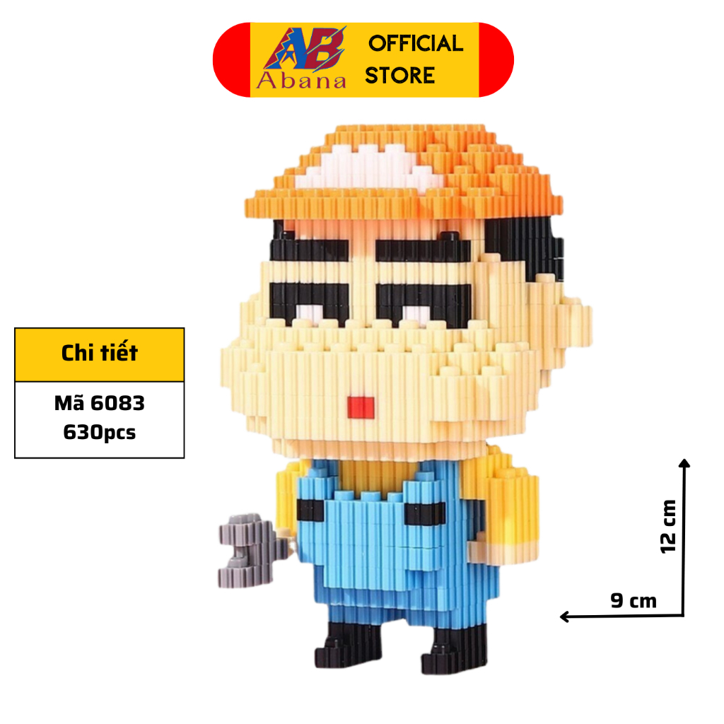 Bộ LEGO SHIN Lắp Ghép, Kích Thước 11cm, Đồ Chơi Lego Abana Giúp Bé Phát Triển Tư Duy, Có Kèm Hướng Dẫn, Tặng Kèm Búa