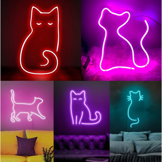 Đèn led neon hình MÈO , trang trí decor phòng ngủ siêu chill DLQdecor