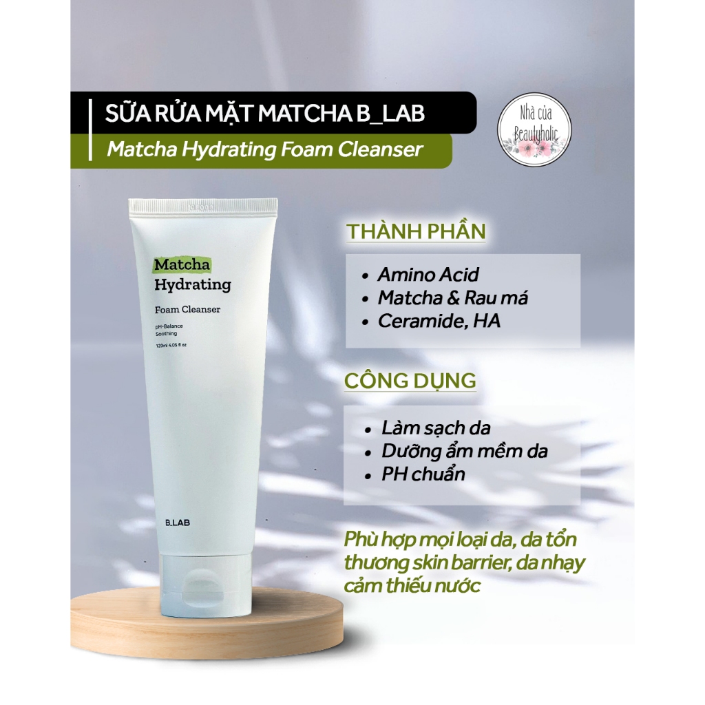 Sữa rửa mặt matcha B_LAB MATCHA HYDRATING FOAM CLEANSER