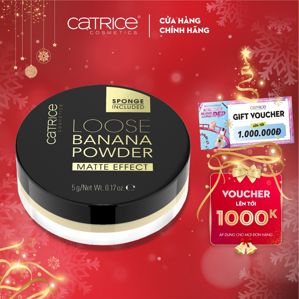 Phấn phủ dạng bột Catrice Loose Banana Powder cố định lớp trang điểm và che khuyết điểm 5g