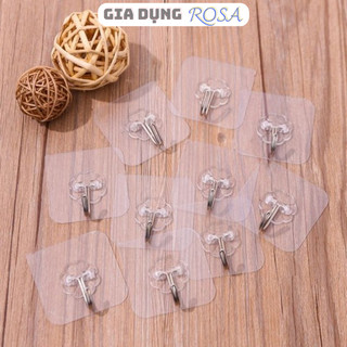 Combo 10 móc dán cường lực trong suốt - Móc dán dính tường chịu lực siêu chắc chắn AT143