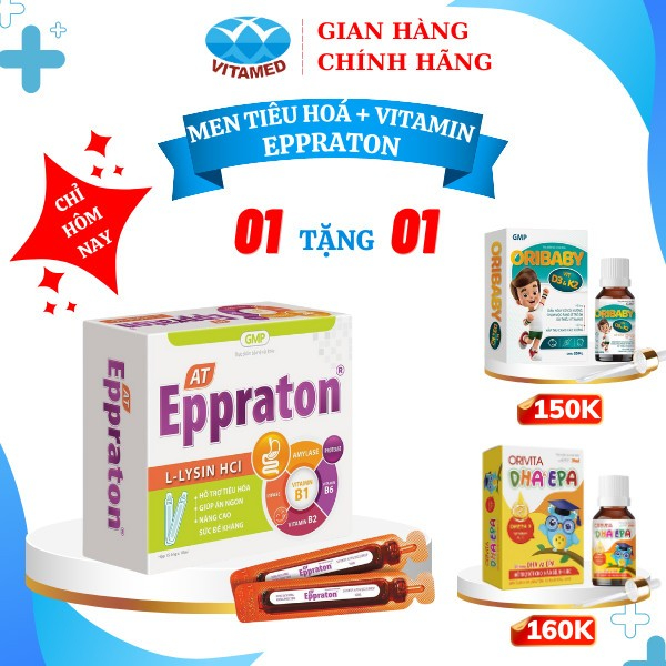 [ Mua 1 Tặng 1 ] Eppraton - Giúp Ăn Ngon, Hỗ Trợ Tiêu Hóa, Nâng Cao Sức Đề Kháng Hộp 15 Ống