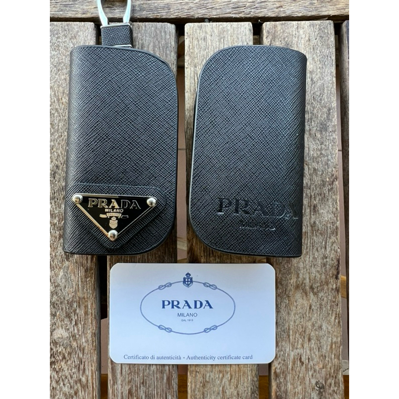 Móc ví keychain/móc khoá Prada da thật
