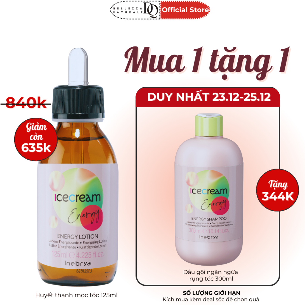 Huyết thanh mọc tóc và giảm gãy rụng tóc Energy lotion Inebrya 125mL