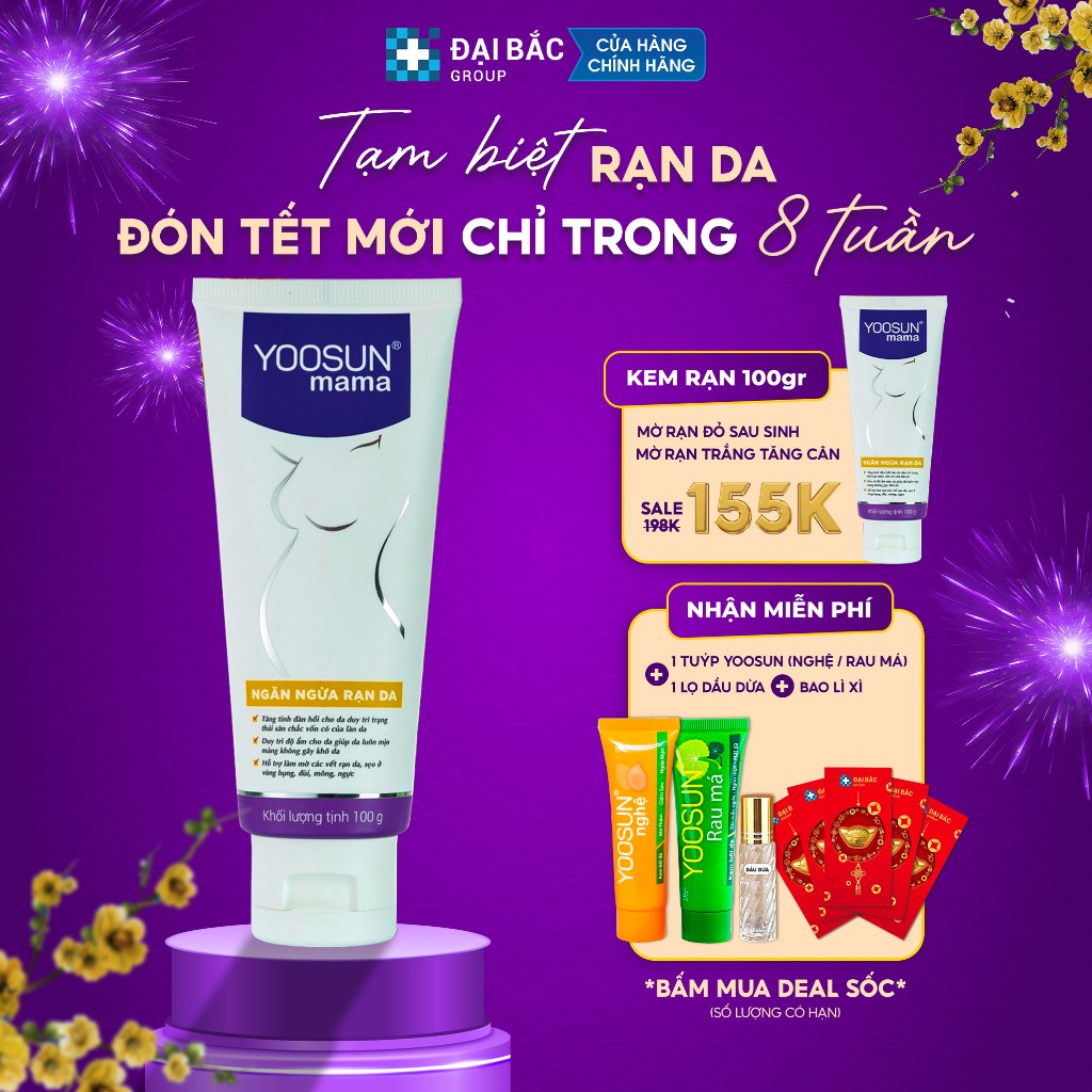 Mua 1 tuýp kem ngăn ngừa và phục hồi rạn da YOOSUN Mama tặng 1 tuýp Yoosun Rau má 25gr