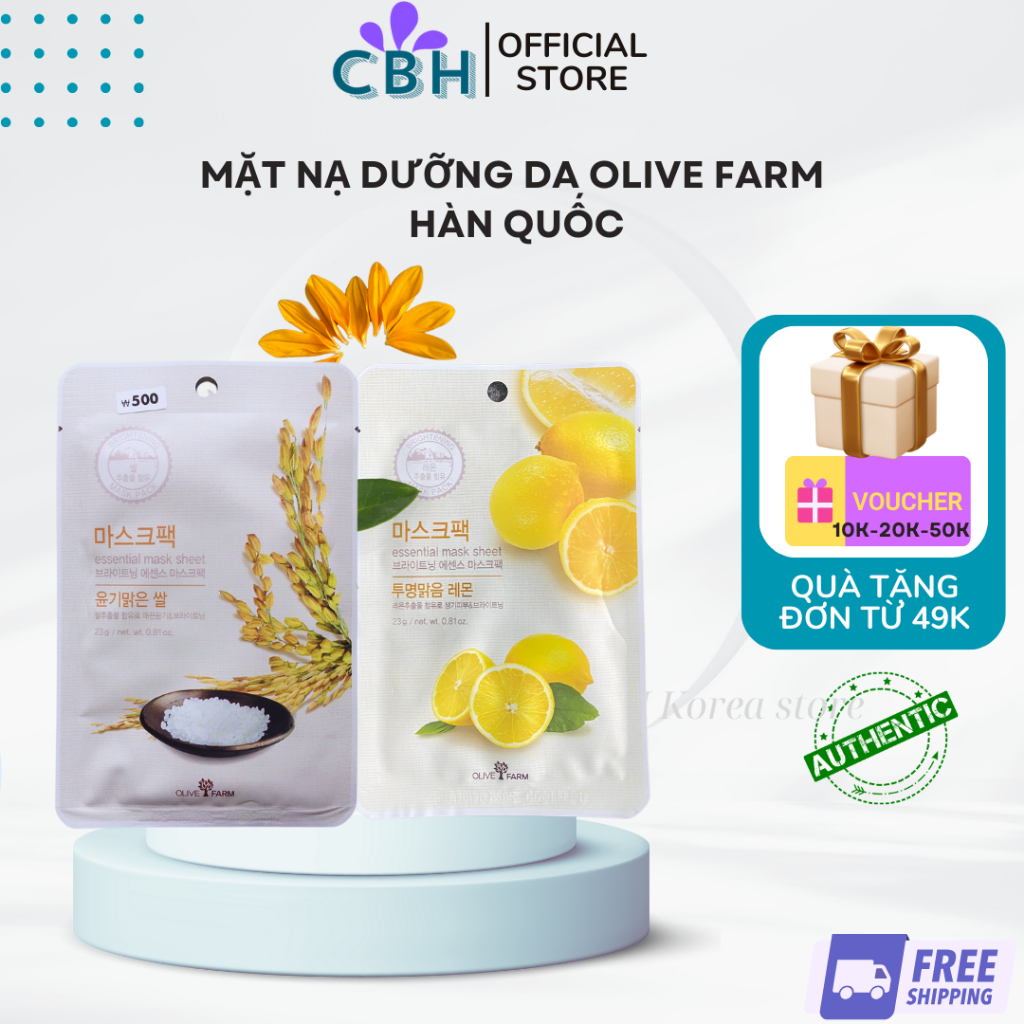Thanh lý mặt nạ dưỡng da Olive Farm Hàn Quốc - Dưỡng Ẩm, Trắng Da, Phục Hồi Da - cam kết chính hãng