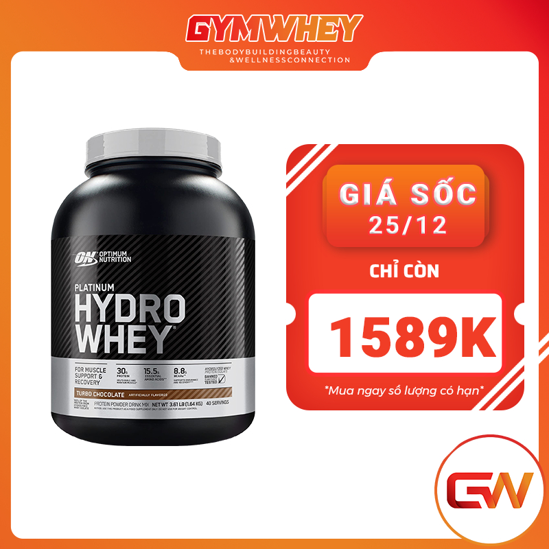 Whey Hydrolyzed ON Tăng Cơ Bắp Optimum Nutrition Platinum Hydro Whey 3.5lb (1.58kgs) - 40 ser - Từ Mỹ
