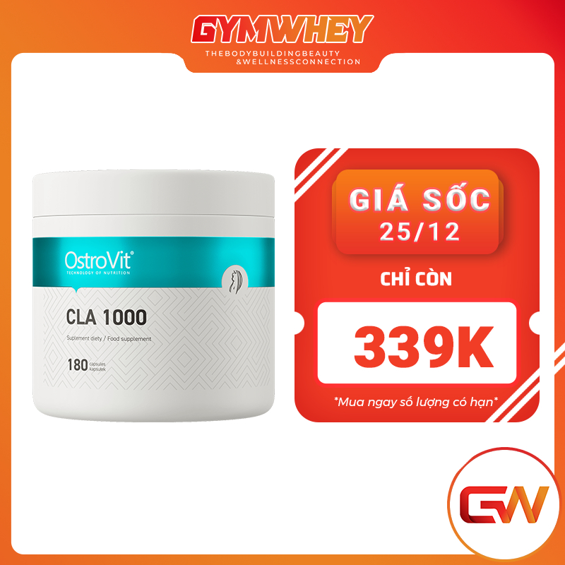 Ostrovit Cla 1000 Viên Hỗ Trợ Đốt Mỡ - 180 Servings - Từ Ba Lan