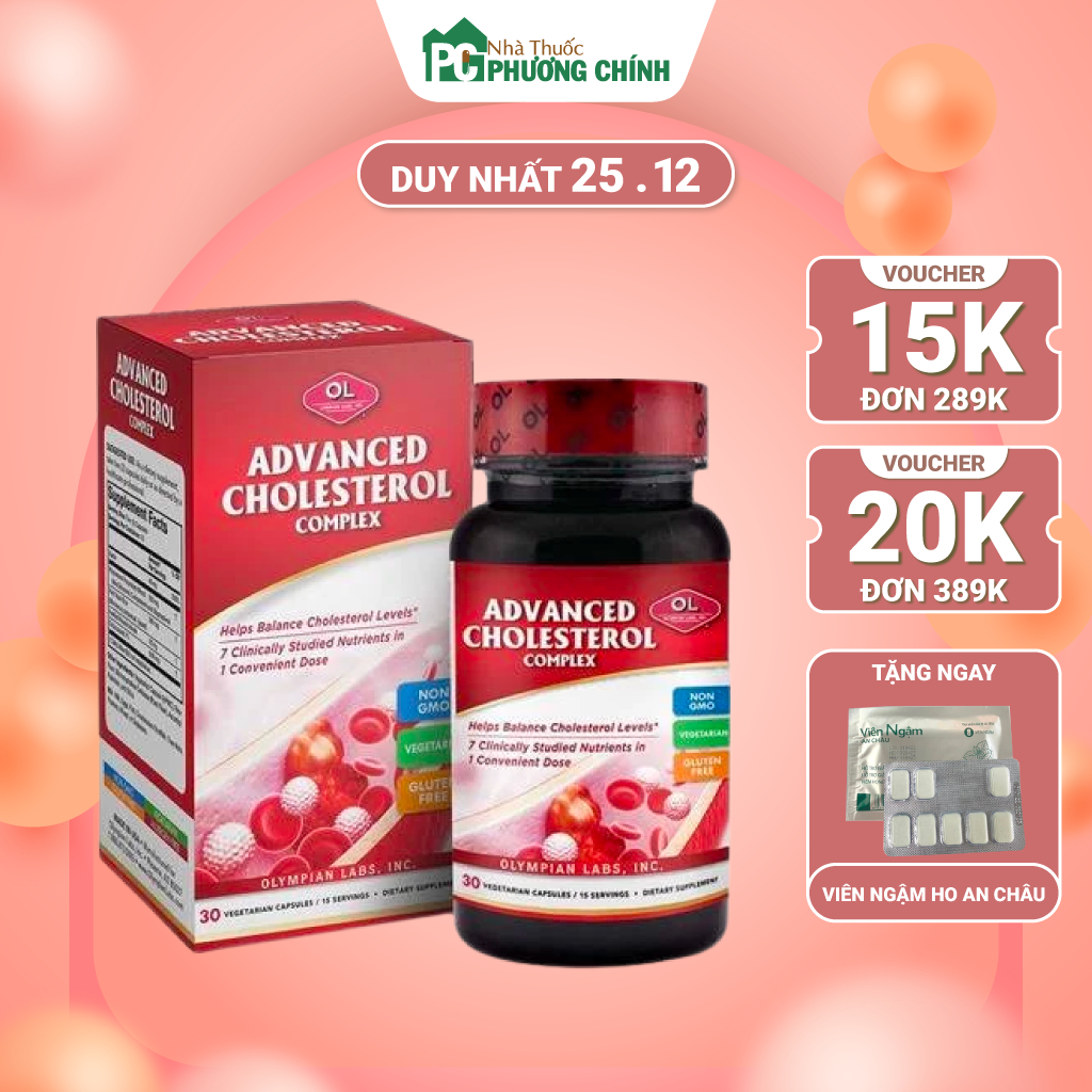 Viên Uống Giảm Mỡ Máu & Cholesterol Advanced Cholesterol Complex Olympian Labs