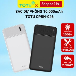 Sạc dự phòng 10000mAh TOTU CPBN-046 / 047 20000mAh, Thiết kế sang trọng hỗ trợ sạc 12W - Bảo hành chính hãng 12 tháng