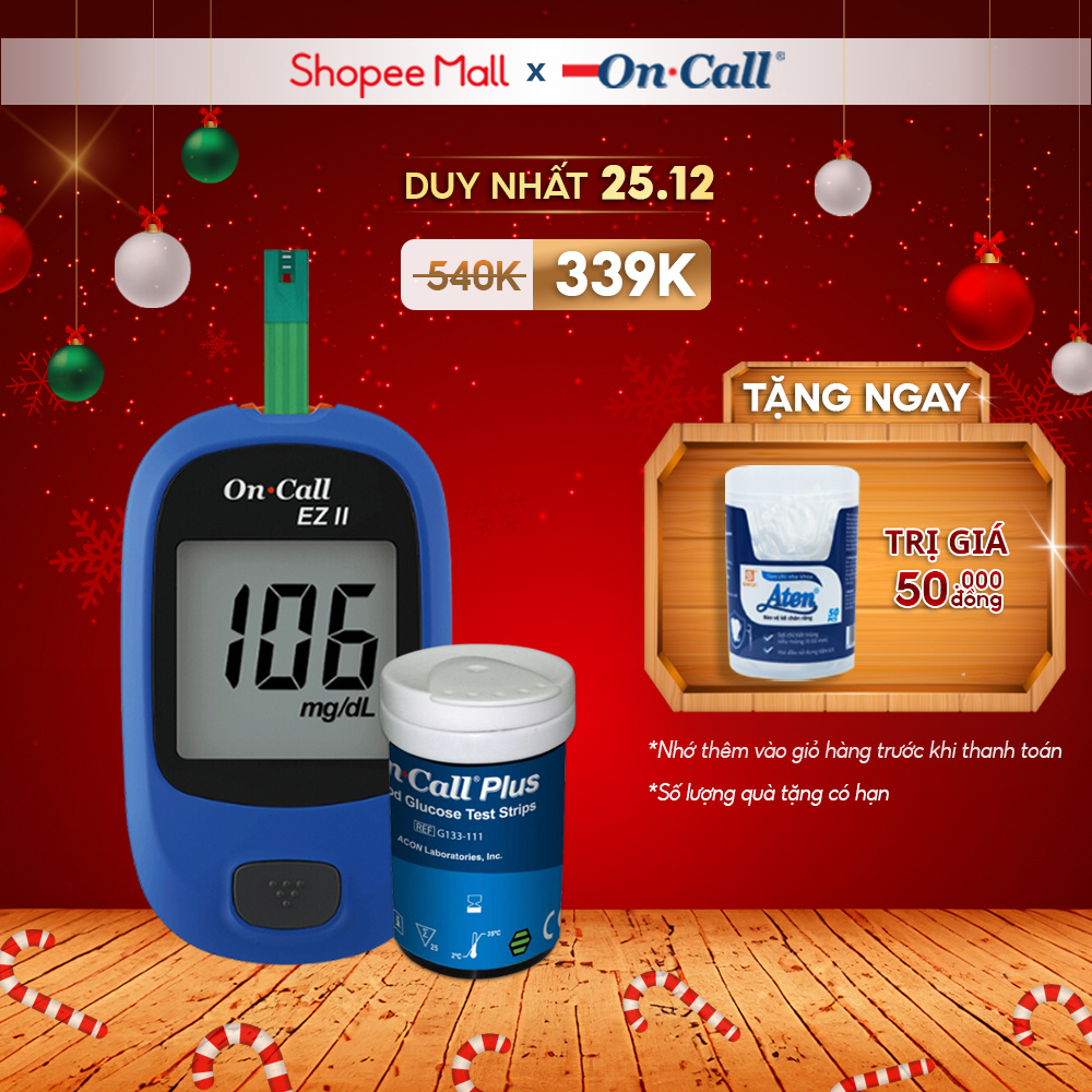 Máy Đo Đường Huyết On Call® EZ II Kèm Hộp 25 Que Thử Đường Huyết [Bảo Hành Trọn Đời]