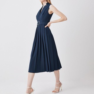 ĐẦM MIDI T3D PLEATED SLEEVELESS