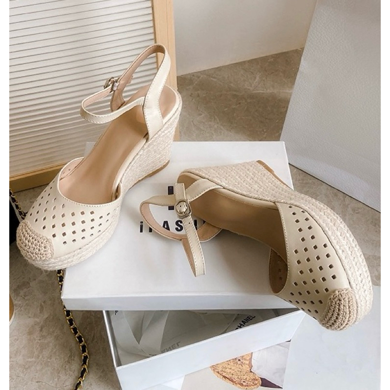 ORDER 🌴 Giày đế xuồng cói 10cm 34-39