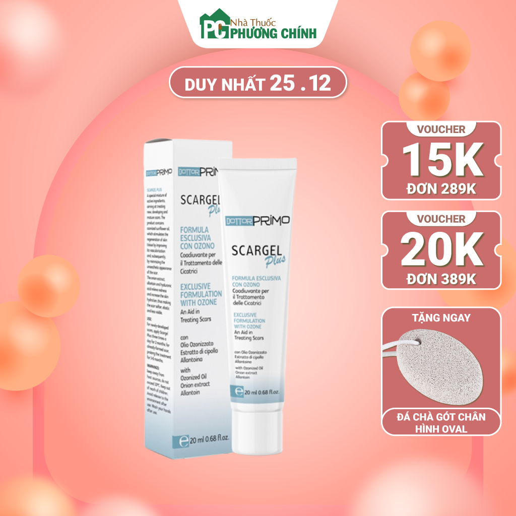 Kem Làm Mờ Sẹo DottorPrimo Scargel Plus Giúp Làm Mờ Sẹo Và Các Vết Thâm Do Sẹo (Tuýp 10-20ml)