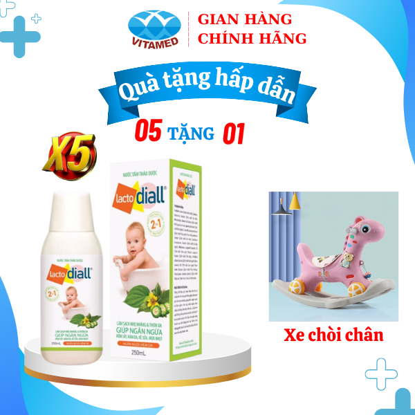 [ Combo Siêu Hấp Dẫn ] 5 Hộp LactoDiall Medical - Nước Tắm Thảo Dược Chai 250ML