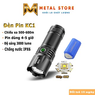 Đèn pin sạc cầm tay siêu sáng chiếu xa X1 METAL STORE đèn di động ngoài trời