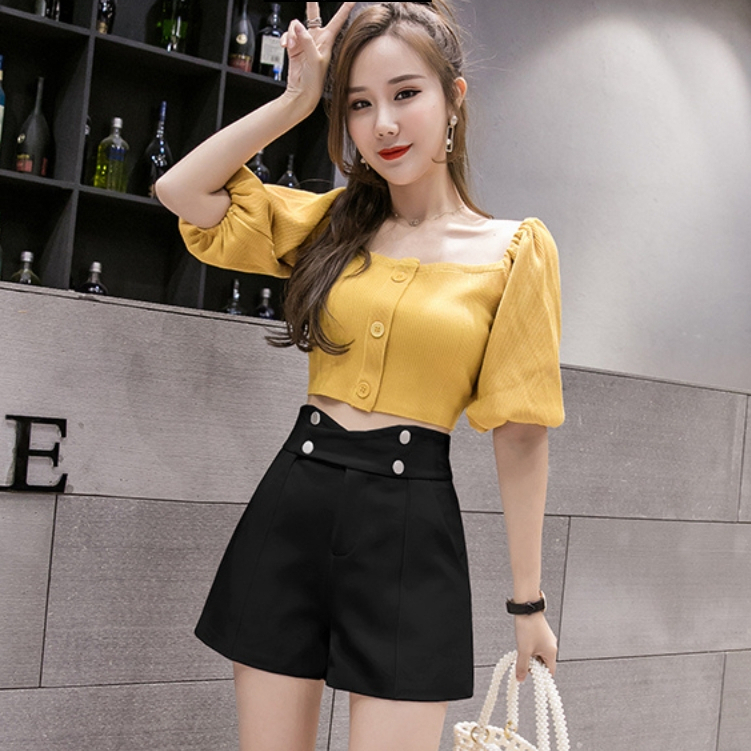 Quần short đùi bigsize nữ lưng thun và cúc bấm điểm nhấn dáng A mềm mại co giãn siêu hot cho nàng chuppy Q4N